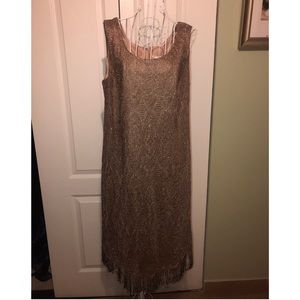 Gold fringe dress